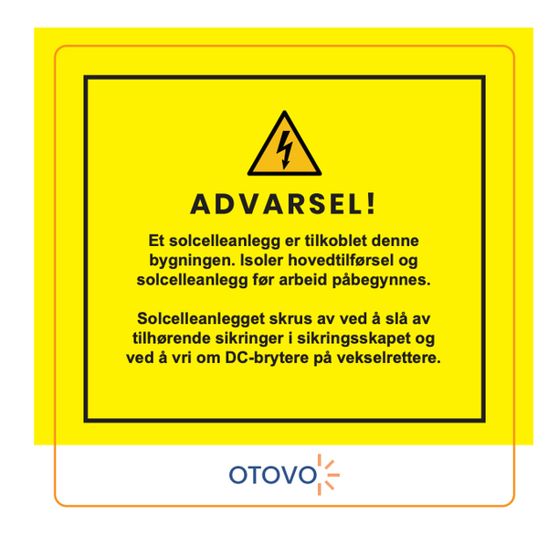 6 Otovo Safety Stickers (Norway)